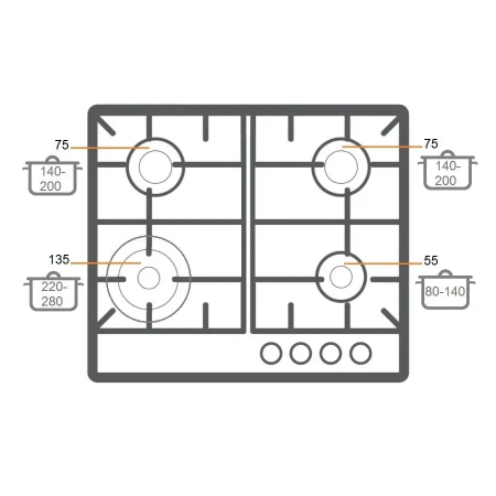 Газовая панель Fabiano FHG 1044 VGHT2 White Glass А-33